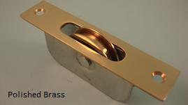 1 3/4" Sash Pulley with Brass Wheel & Solid Brass Square Faceplate - 191
