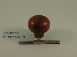 Rosewood Mushroom Knob Set - Classic, Ringed or Flower Backplates - 1007