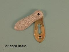 Crackle White Ceramic Covered Escutcheon - 1034