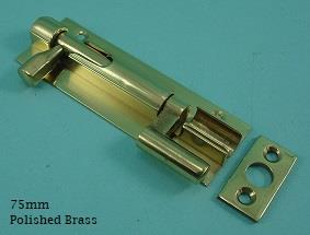 Barrel Bolt - Solid Brass - 25mm Wide - Necked - 411