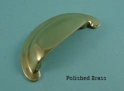 Cup Pull Handle, Solid Brass 93mm - 423