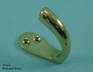 Single Wardrobe Hook, Victorian Solid Brass - 432
