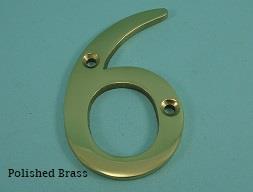 75mm (3") Solid Brass Numerals - 450 6-0