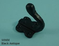 Single Wardrobe Hook Black Antique - 532