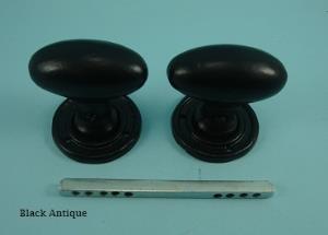 Oval Mortice Knob Set - Black Antique (Pair) - 573