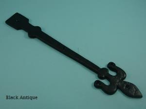 Fleur De Lys Hinge Front - Black Antique (Pair) - 582