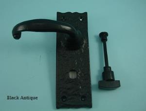 Traditional Lever Bathroom Lock Set - Black Antique (Pair) - 589