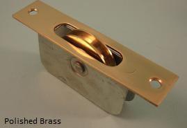 Ball Bearing 2" Brass Wheel Pulley, Solid Brass Square Faceplate - 139