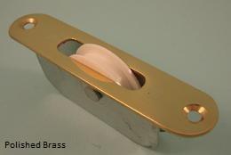 1 3/4" Sash Pulley with Nylon Wheel & Solid Brass Radius Faceplate - 156