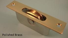 Ball Bearing 1 3/4" Brass Wheel Pulley, Solid Brass Square Faceplate - 271