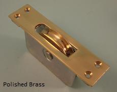 2 1/4"  Brass Wheel Pulley, Solid Brass Square Faceplate - 277