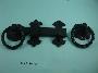 Twisted Ring Gate Latch Set - Black Antique - 596