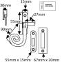 Curly Tail Casement Fastener with Hook & Mortice Plate - 086