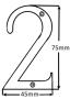 75mm (3") Solid Brass Numerals - 450 1-5
