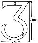 75mm (3") Solid Brass Numerals - 450 1-5