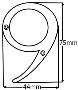 75mm (3") Solid Brass Numerals - 450 6-0