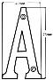 75mm (3") Solid Brass Numerals - 450 A-B