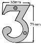 75mm (3") Black Antique Numerals - 550 0-9