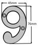 75mm (3") Black Antique Numerals - 550 0-9