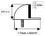 Oval Door Stop Aluminium - 646